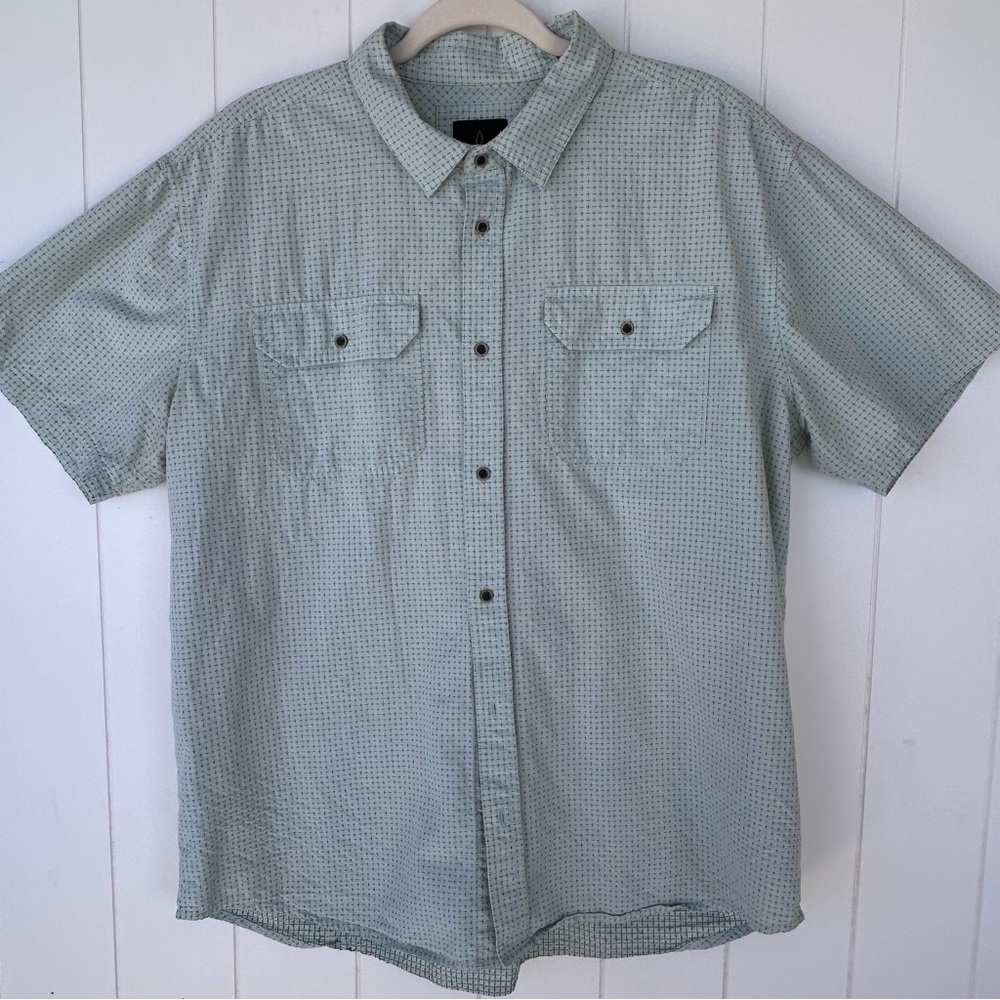 Prana Men’s Blakely Short Sleeved Button Up Shirt Regular‎ Fit Size XL